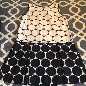 LOFT Polka dot, drop waist dress